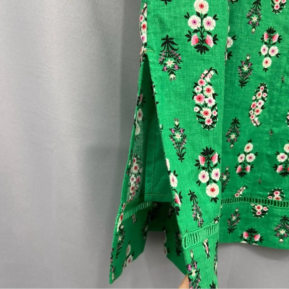 NWT Ann Taylor Linen Blend Green Floral Midi Dress Size 8P Garden Party - Picture 9 of 13